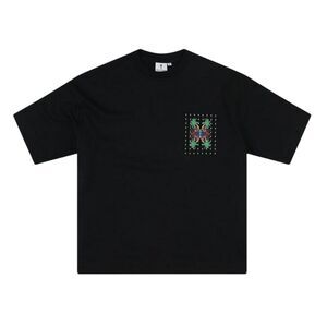 London Unisex Adult Palm Print Relaxed Fit T-Shirt / Black